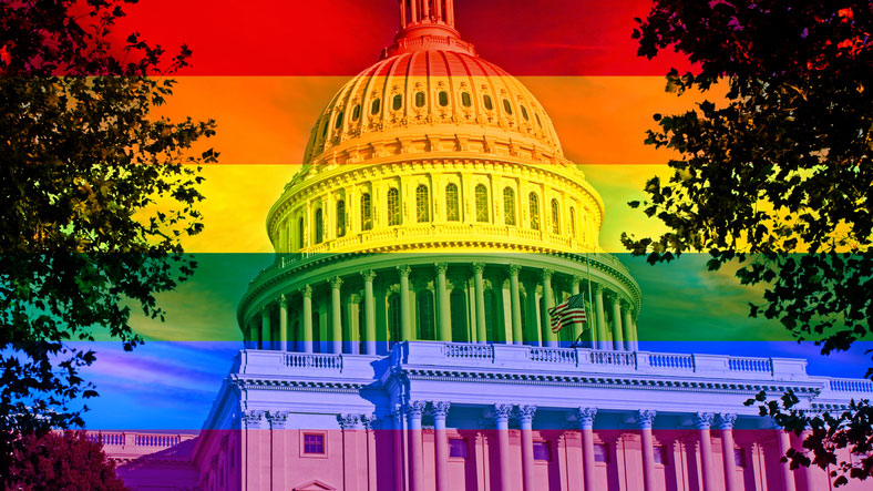 gender equlity - rainbow over washington, dc