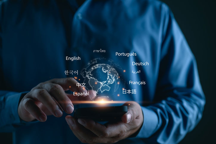 communicating in different languages using phone app