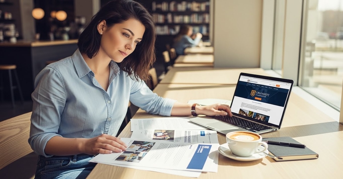 Diverse group of graduate students studying SLP prerequisite courses together at a university library table with textbooks and laptops